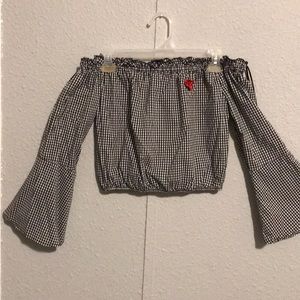 Black and white crop top